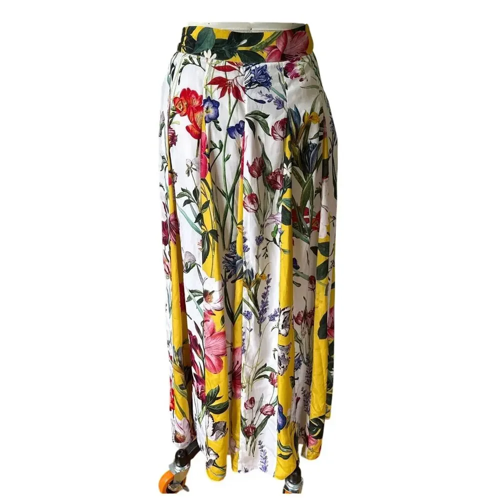 Rococo Sand Aprile Floral Maxi Skirt Size 6 Vacation Romantic Full Bright